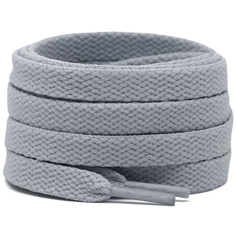 DELELE 2 Pair 24 inch Flat Shoe laces 5/16" Wide Shoelaces for Athletic Running Sneakers Shoes Boot Strings Light Gray - Image 1